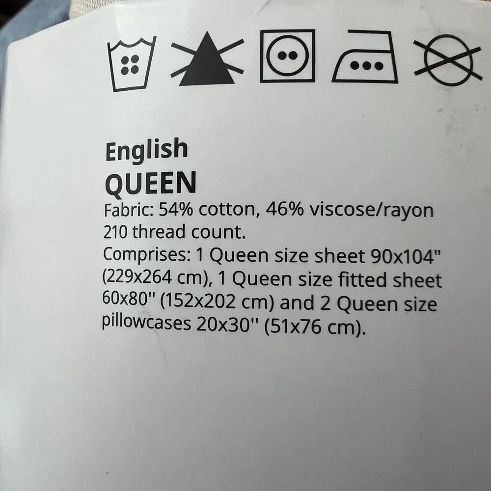 IKEA NASSELKLOCKA NÄSSELKLOCKA Sheet Set Light Grey-beige Queen 605.897.75